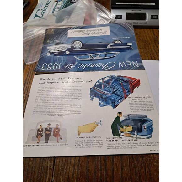 Vintage 1953 Chevrolet Bel Air 2 Door Sedan Original Brochure Dealer Booklet - Picture 7 of 8